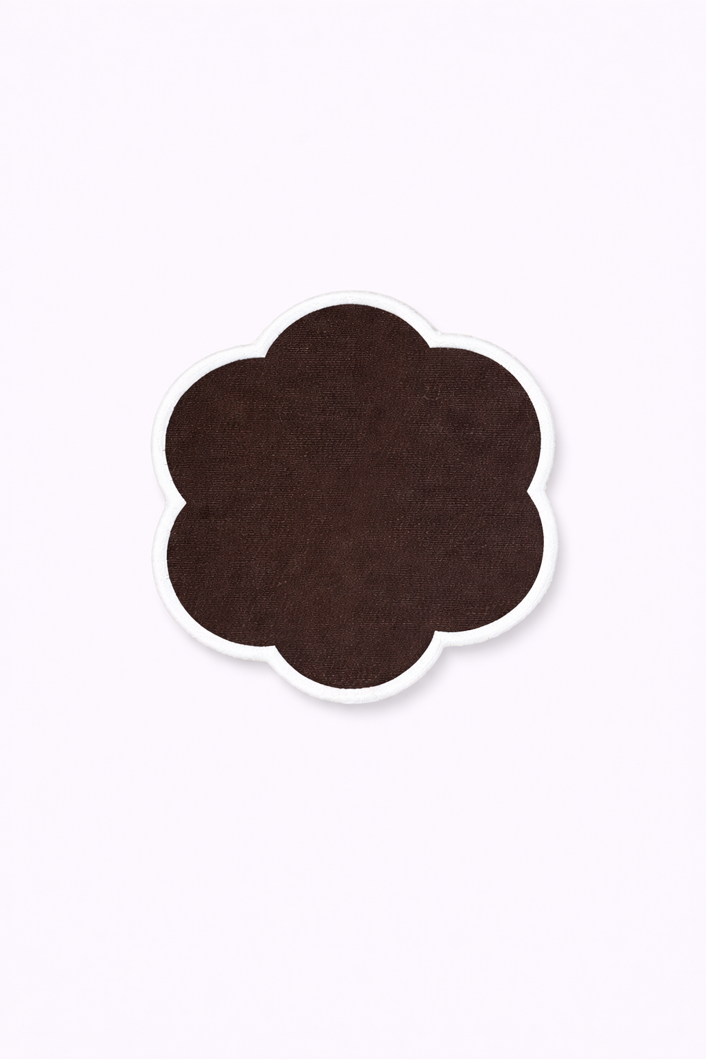Cotton chocolate brown coaster front view