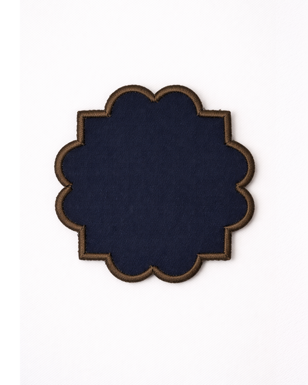 Navy blue cotton coaster front view